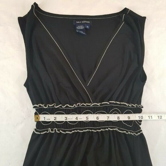 Max Edition Dress Size XS Black Maxi Stretch Full Length Womens Sleeveless - Picture 9 of 12